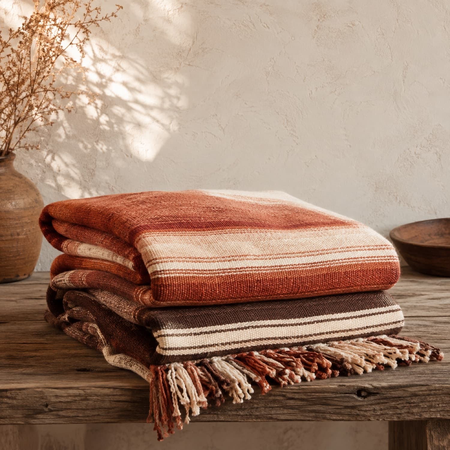 Serape-Weave Banded Blanket